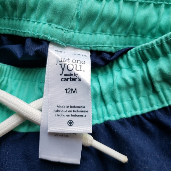 Carter's Just One You Baby Boy Swim Trunks Rash Guard Set 12m - Picture 3 of 4